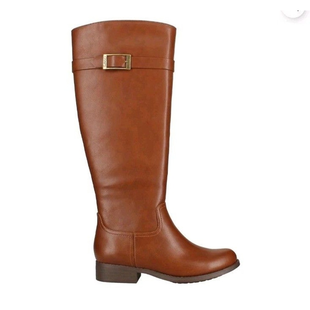 Coastal Cowgirl Tall Riding Boots Equestrian Preppy Cognac Brown‎ Chaps NIB 9